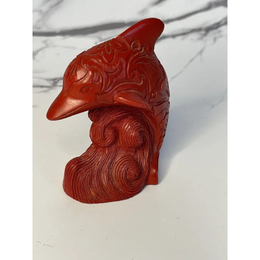 Lenox Treasury of Dolphins Collection Cinnabar Wooden Dolphin on Waves